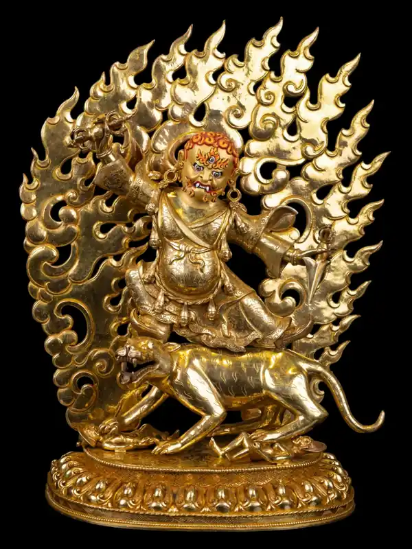 Statue en cuivre de Padmasambhava Dorje Drolo, le Fier