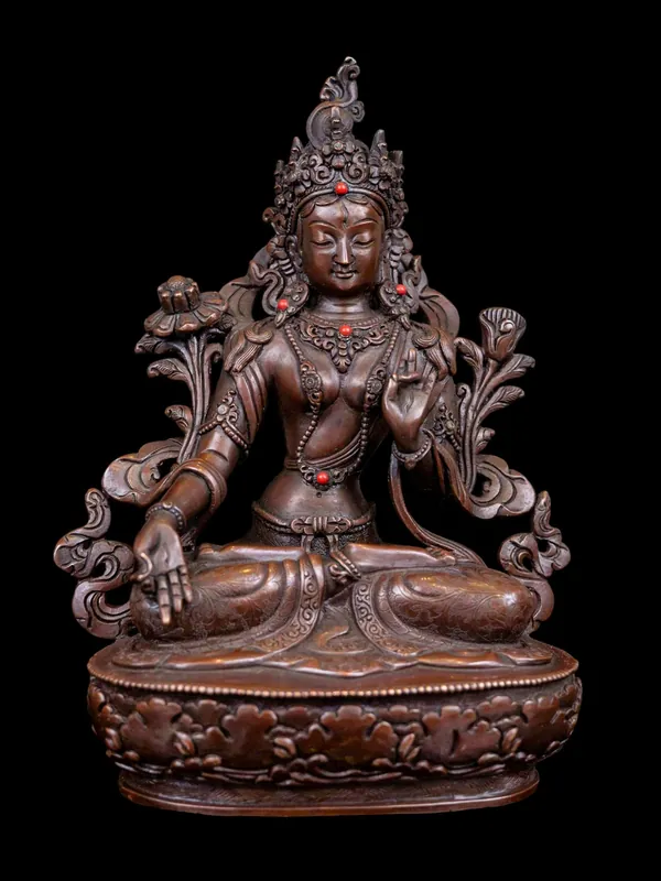 Statue en cuivre de haute qualité de Tara Blanche – Déesse de la longévité et de la guérison