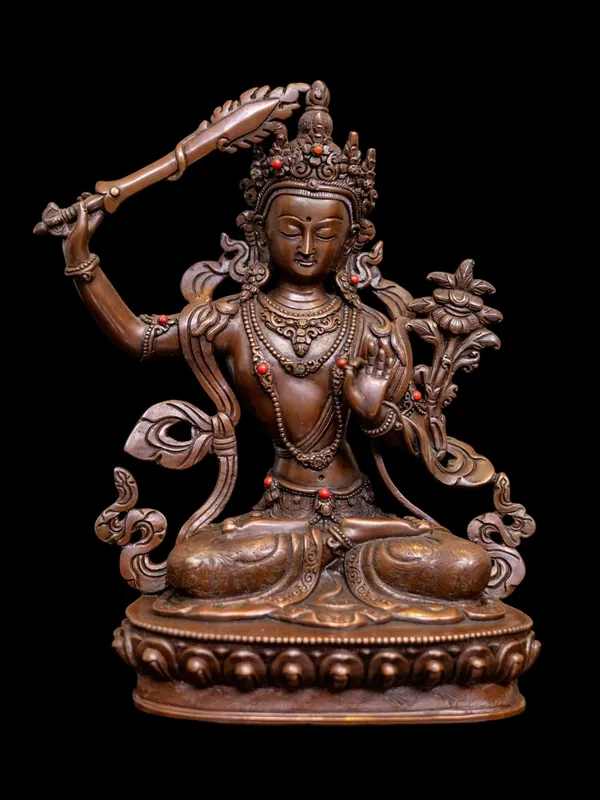 Statue en cuivre de Manjushri – Bouddha de la sagesse