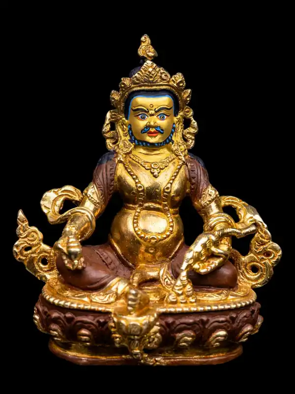Statue en cuivre de Jambhala jaune – Générosité et Abondance