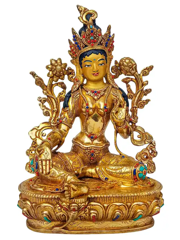 Statue en cuivre de Tara Verte – Présence Compassionnelle