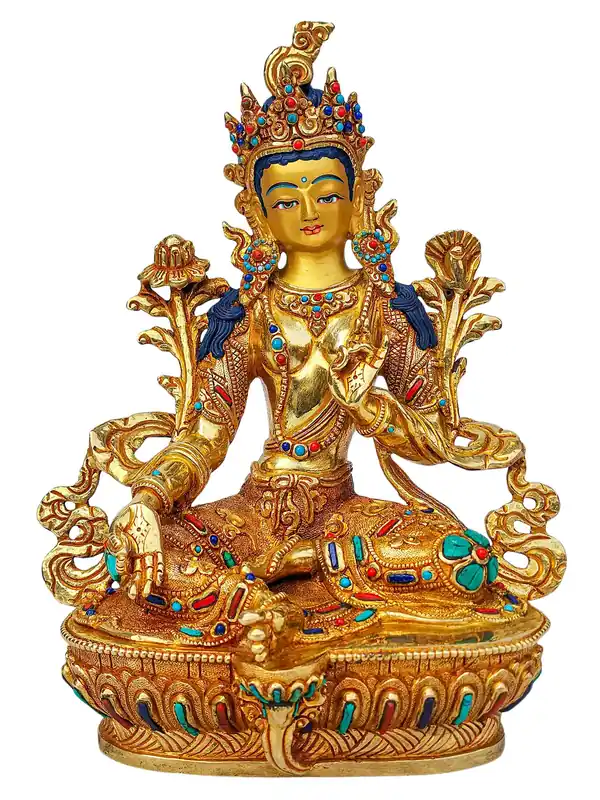 Statue en cuivre de Tara verte – Compassion et Action