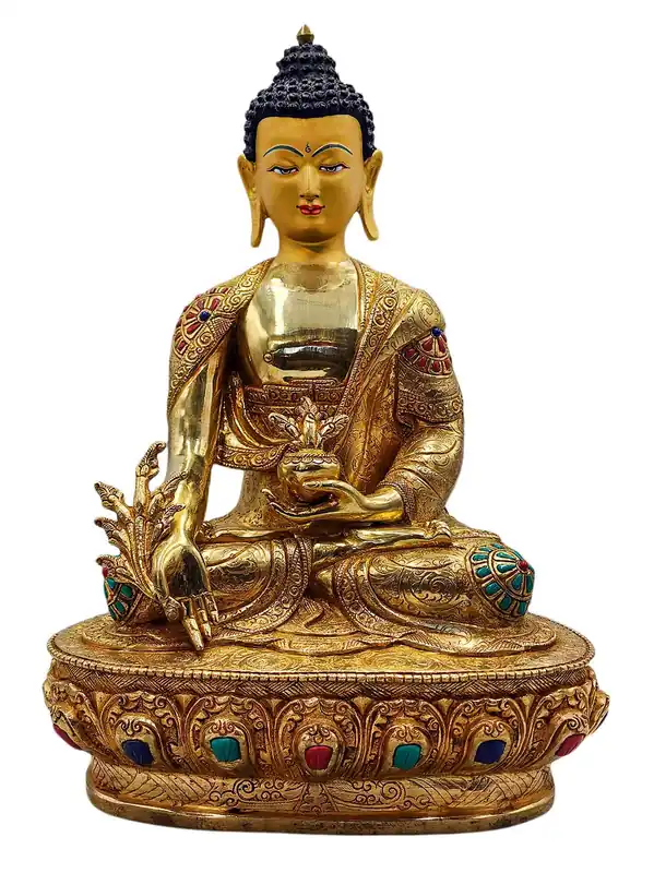 Statue de Bouddha de la Médecine en cuivre – Pouvoir guérisseur et tranquillité