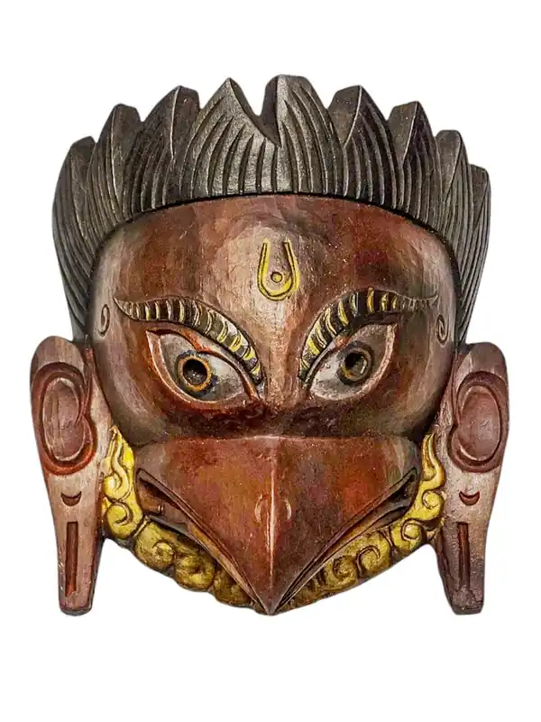 Masque en bois de Garuda – Tenture murale du Protecteur Divin