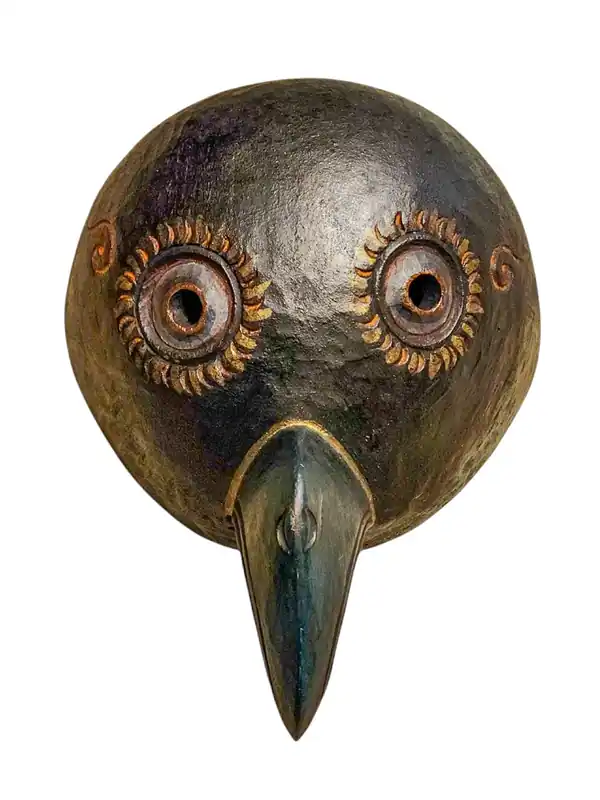 Masque en bois de peuplier Garuda pour espaces sacrés