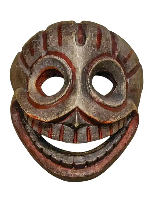 Masque mural en bois fabriqué à la main du Népal