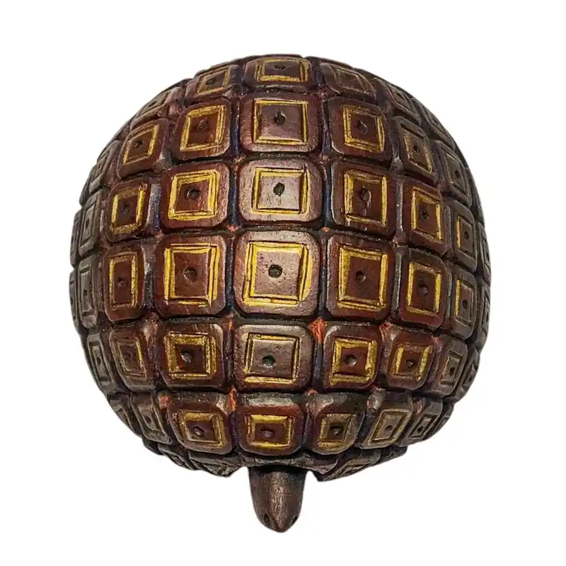 Masque en bois de tortue, applique murale du Népal