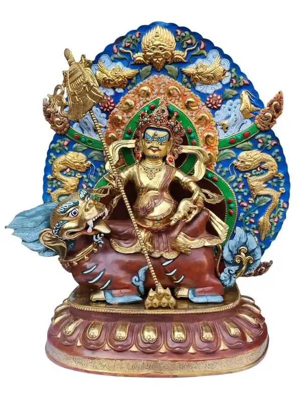 Statue de Jambhala en cuivre – Fini doré