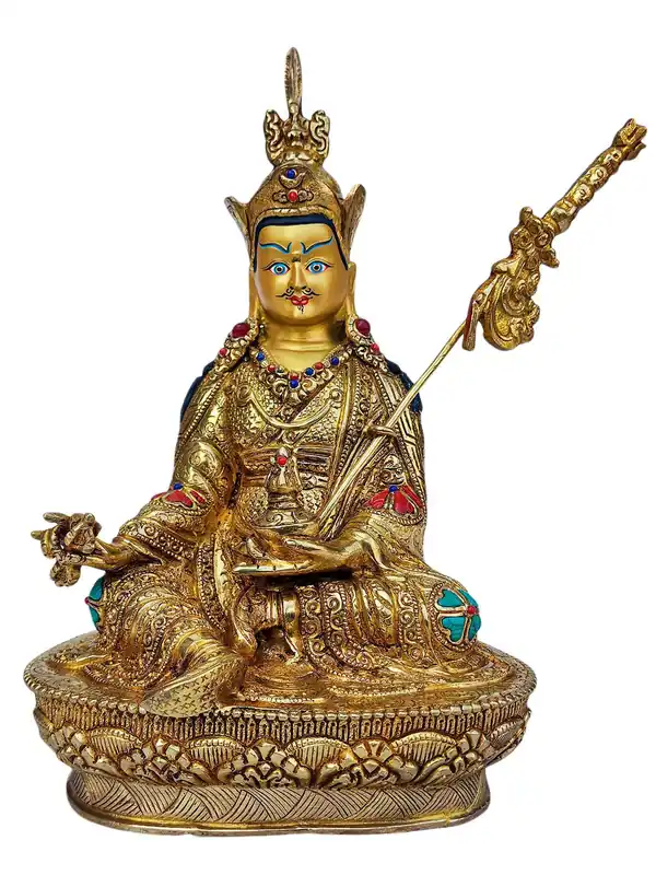 Statue de Padmasambhava – Artisanat en cuivre doré