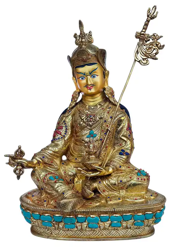 Statue en cuivre de Padmasambhava – Visage doré