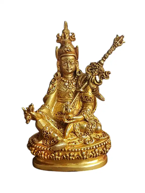Statue miniature en cuivre de Padmasambhava, symbole de la sagesse