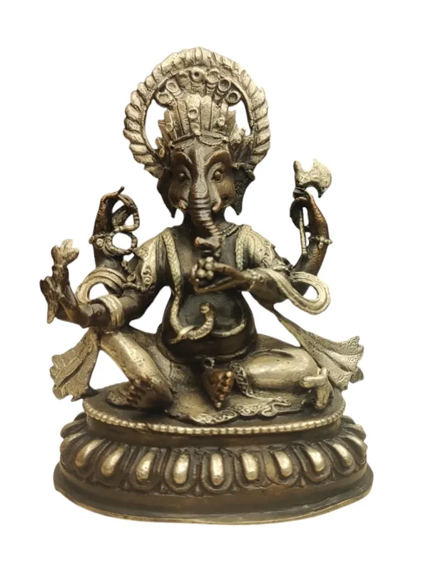 Statue miniature de Ganesh en cuivre faite à la main – Symbole de sagesse et de nouveaux commencements