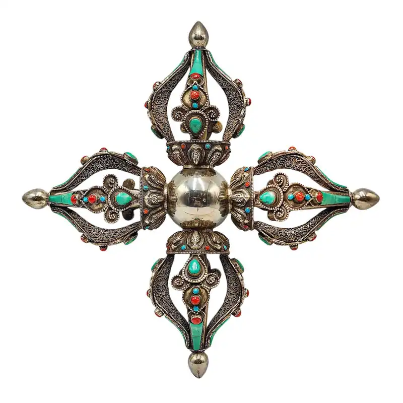 Vajra double en argent – Symbole d’équilibre