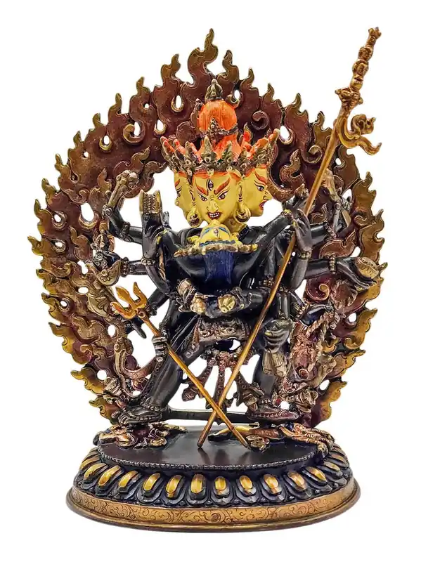 Statue en cuivre de Chakrasamvara – 18 cm, Divinité tantrique