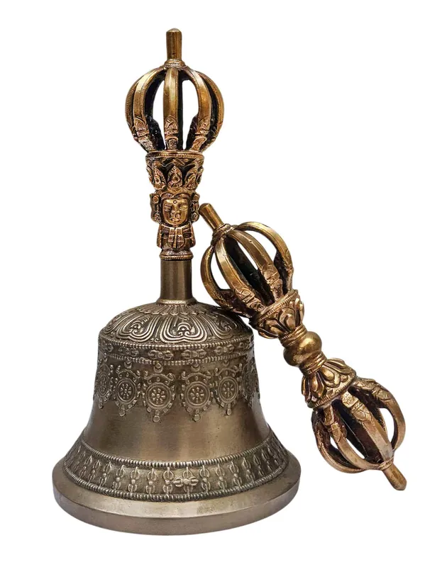 Ensemble de dorje et de cloche en bronze