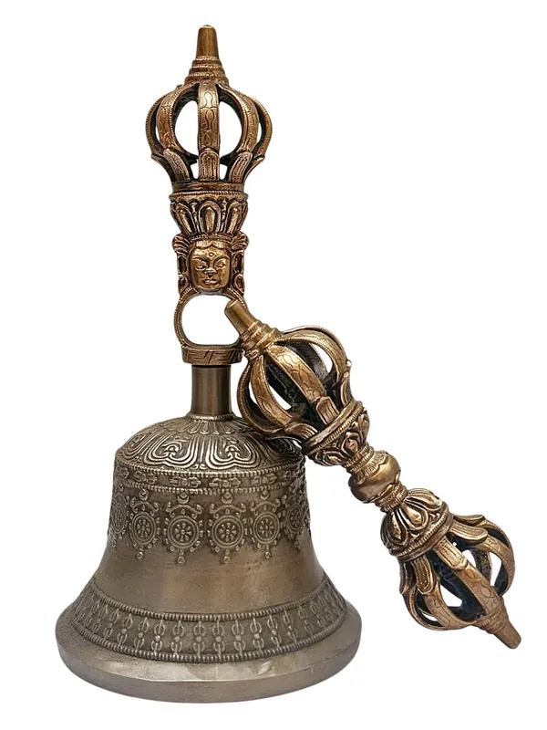Ensemble de cloche en bronze et de dorje vajra