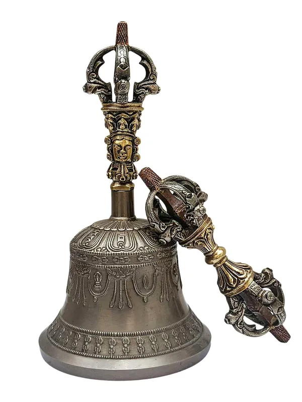 Ensemble de cloche en bronze pur et dorje vajra