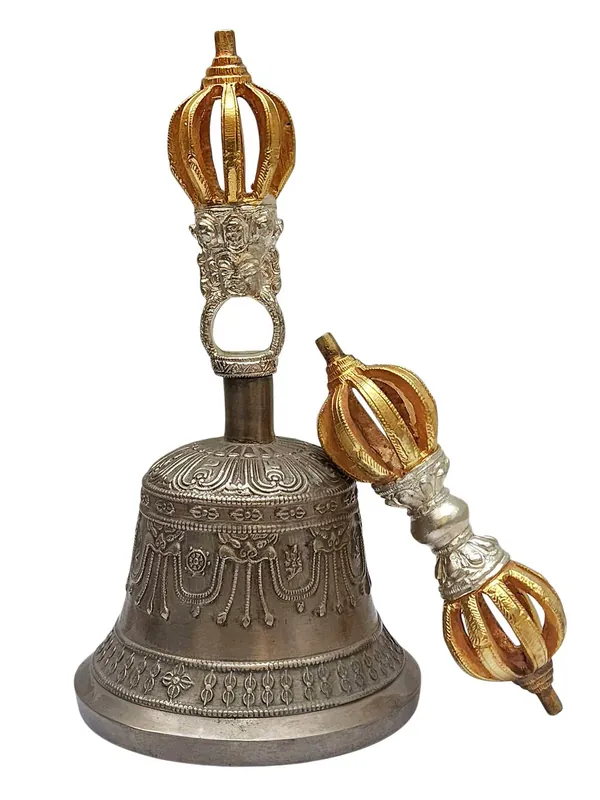 Ensemble de cloche en bronze à 9 points et dorje