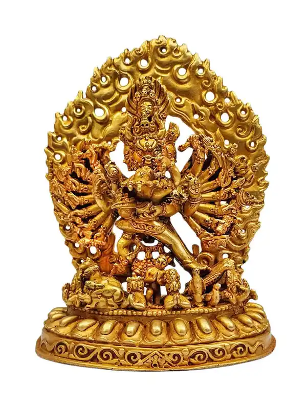 Statue en cuivre de Yamantaka Shakti – Protecteur courroucé de la sagesse