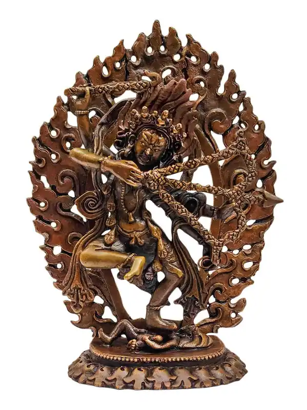 Statue en cuivre de Kurukullâ – Incarnation de l’Amour et de la Transformation