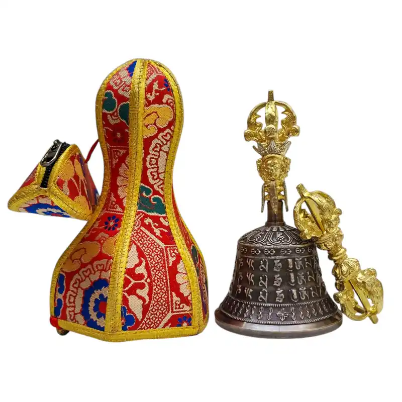 Ensemble de cloche en bronze et de dorje vajra