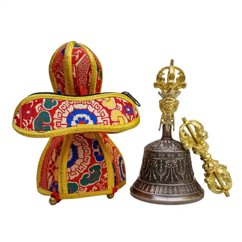 Ensemble de cloche en bronze et dorje vajra