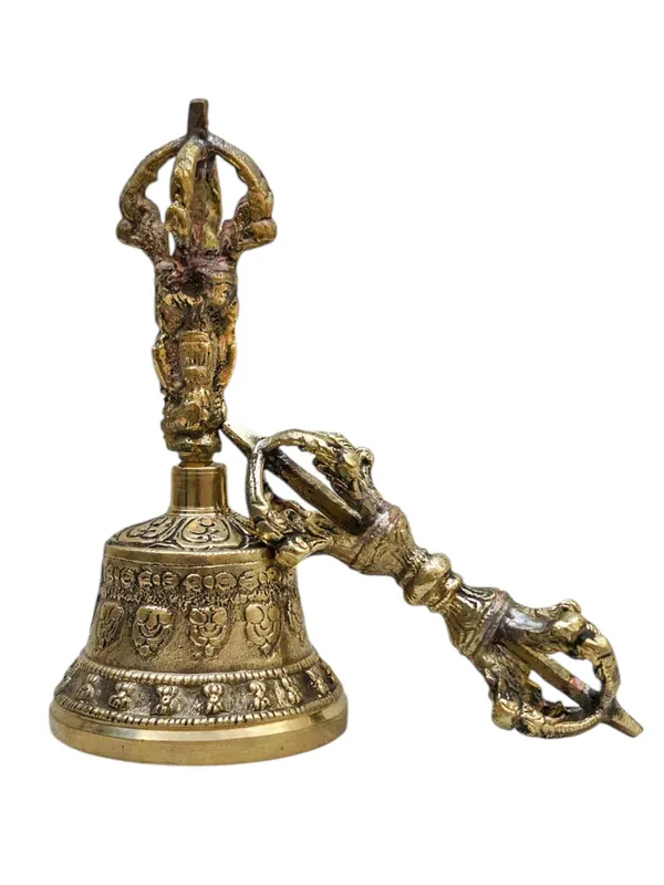 Ensemble de cloche en laiton et vajra pour les rituels