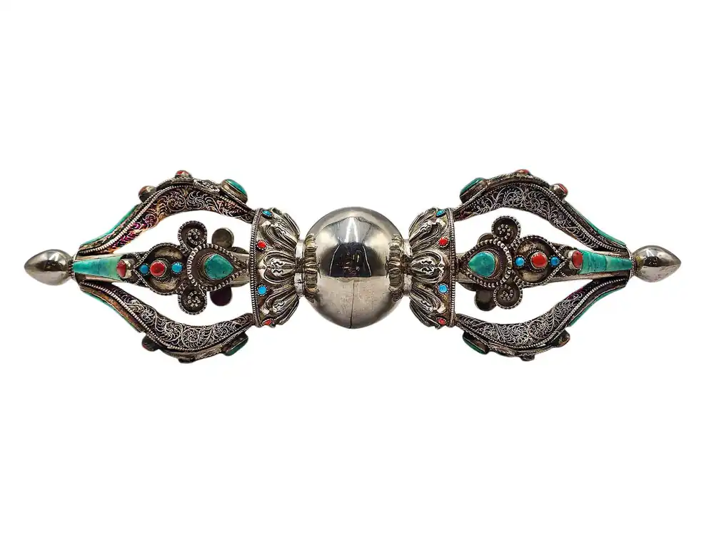 Dorje en argent sterling : Symbole du Pouvoir de la Sagesse