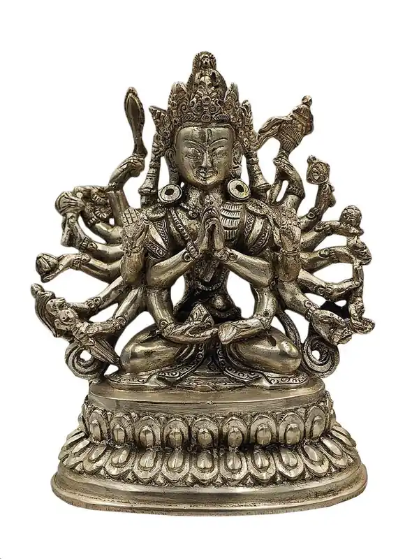 Statue en cuivre de Cundi – Bodhisattva de la sagesse et de la protection