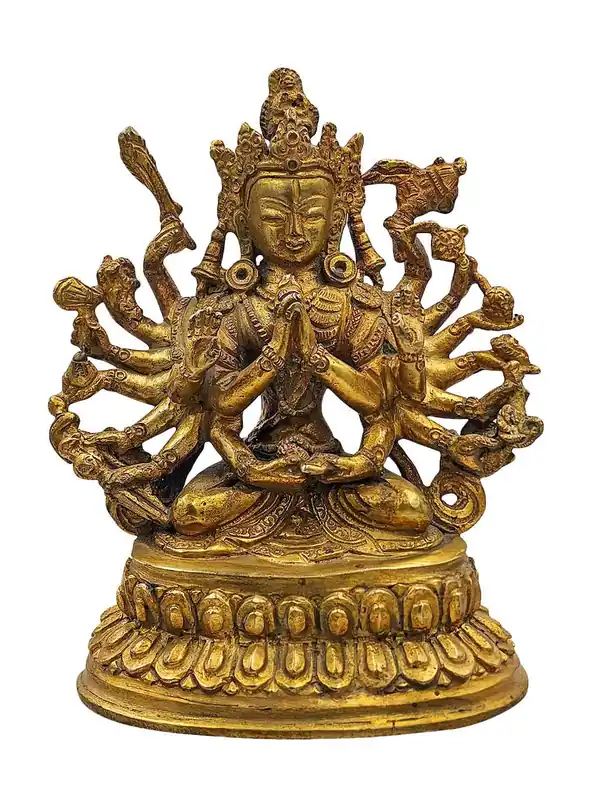 Statue de Bouddha en cuivre de Cundi – Incarnation de la sagesse et de la protection