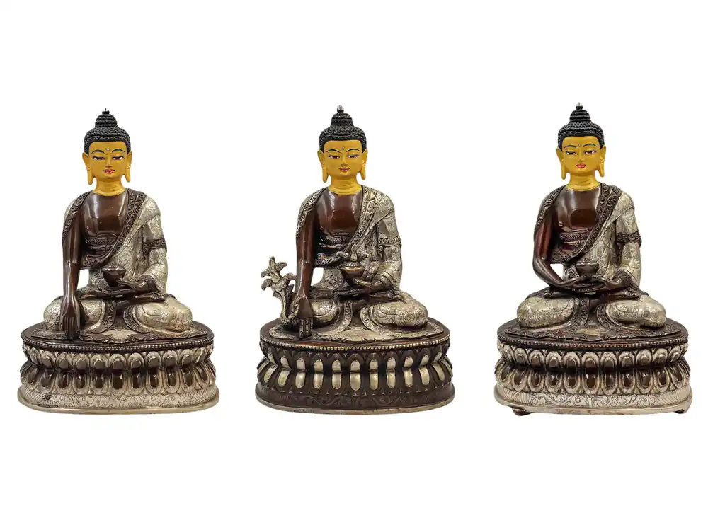Statues de Bouddha en cuivre – Shakyamuni, Médecin, Amitabha