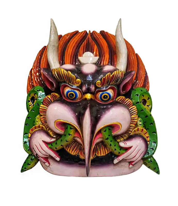 Masque de Garuda en bois de peuplier – Protection divine