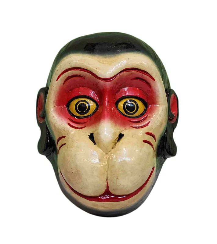 Masque mural en bois de Hanuman – Bois de peuplier