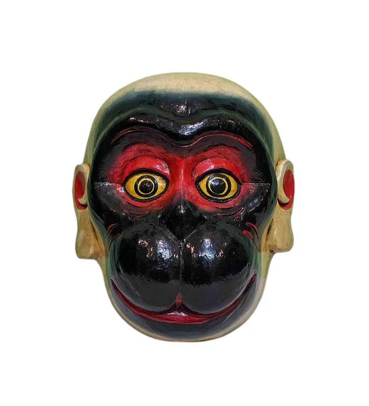 Masque en bois d’Hanuman en bois de peuplier