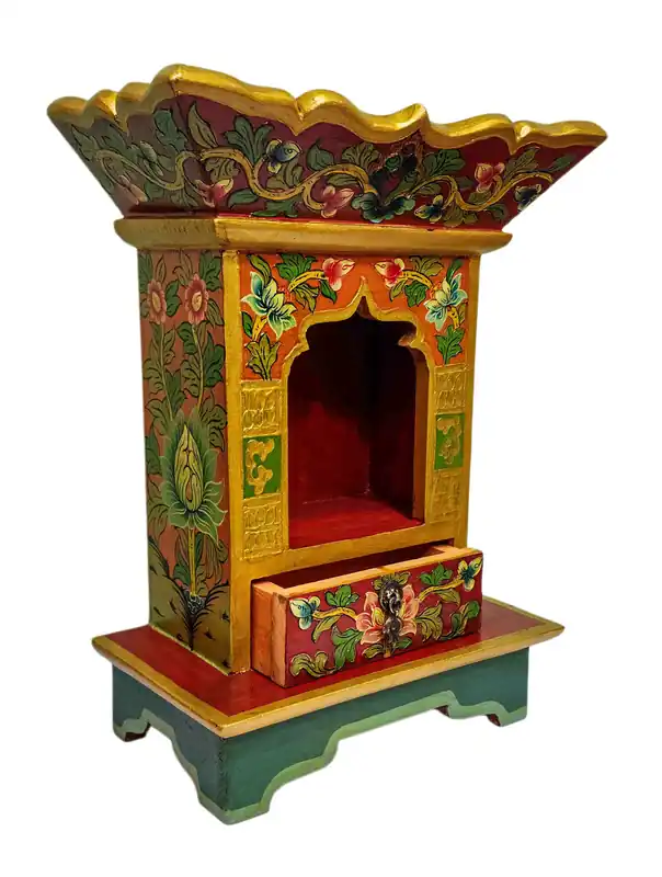 Boîte Chesum tibétaine – Bois façonné à la main