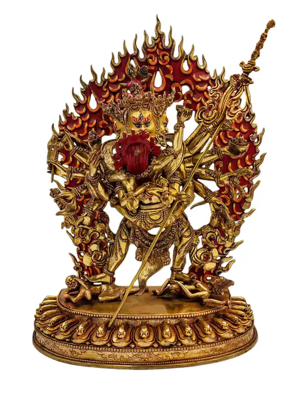 Statue de Chakrasamvara – Visage doré, cuivre