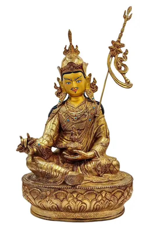 Statue en cuivre de Padmasambhava – Visage doré