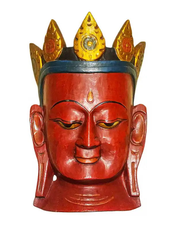 Masque de tête de Bouddha symbolisant la sagesse et la compassion
