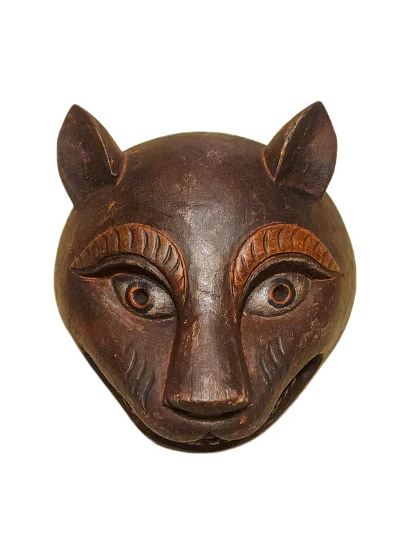 Masque en bois mural – Art Vajrayana