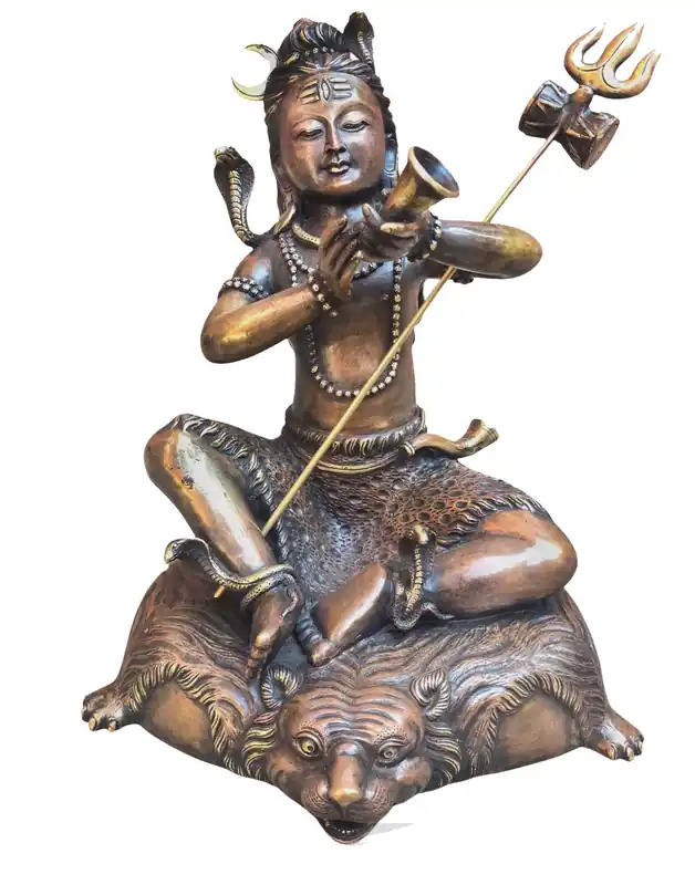 Statue en laiton de Shiva : Pouvoir de transformation