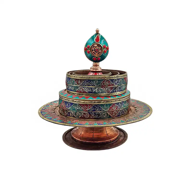Mandala de Ratna en cuivre – Objet rituel bouddhiste