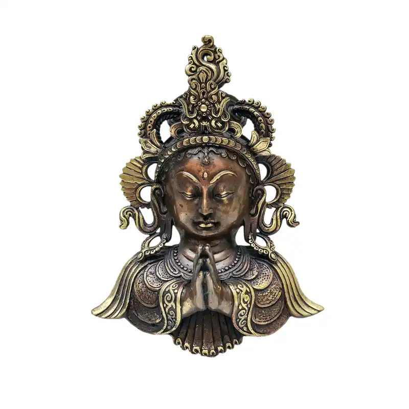 Masque en laiton de Tara Verte pour la protection spirituelle
