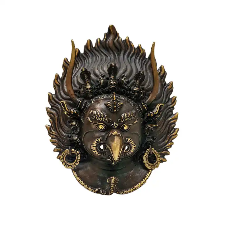 Masque en laiton de Garuda pour la protection rituelle