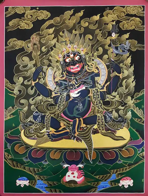 Mahakala Noir Thangka Tibétain