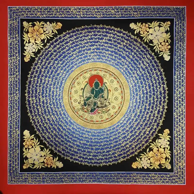 Art du Mandala de Mantra de Tara Verte
