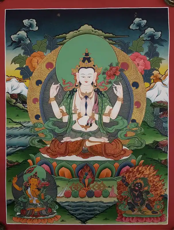Thangka de Chenrezig du Népal