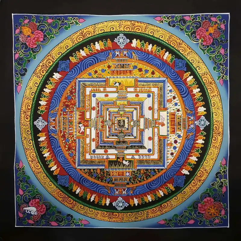 Le Mandala bouddhiste Kalachakra bleu