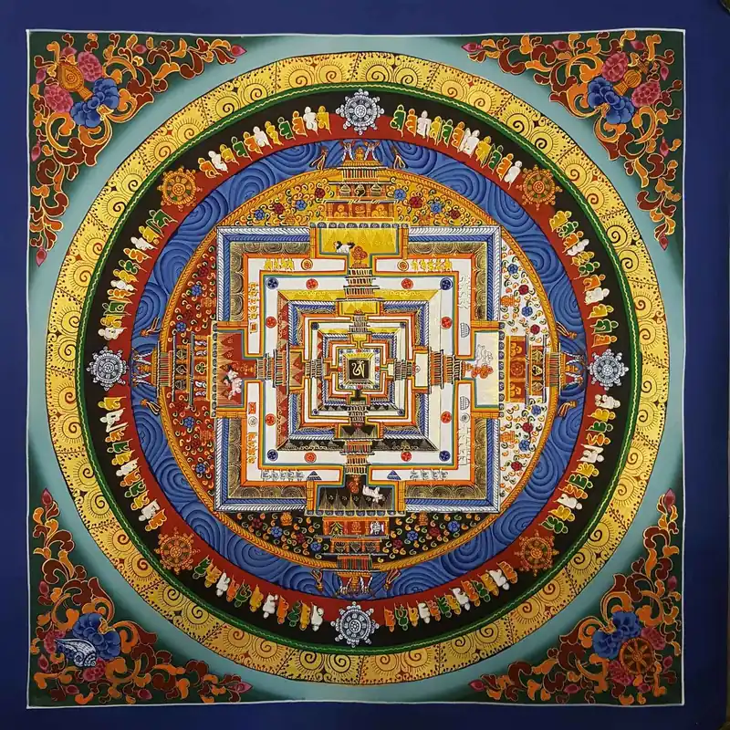 Peinture du Mandala Kalachakra Vert