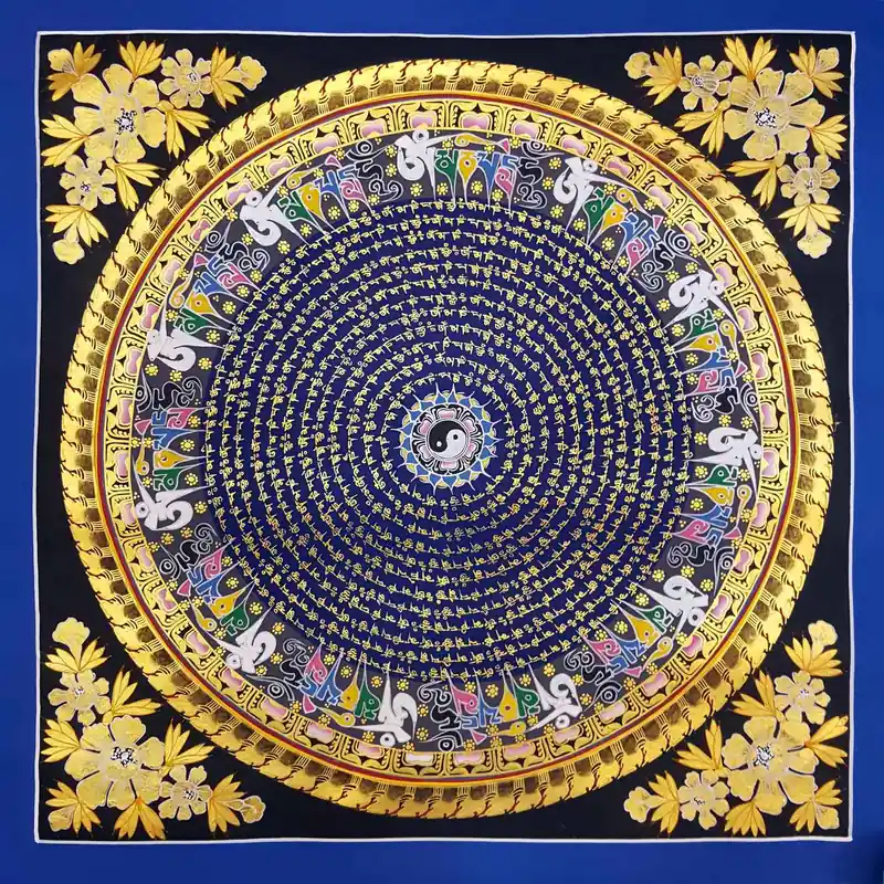 Om Mani Padme Hum Mandala fait main