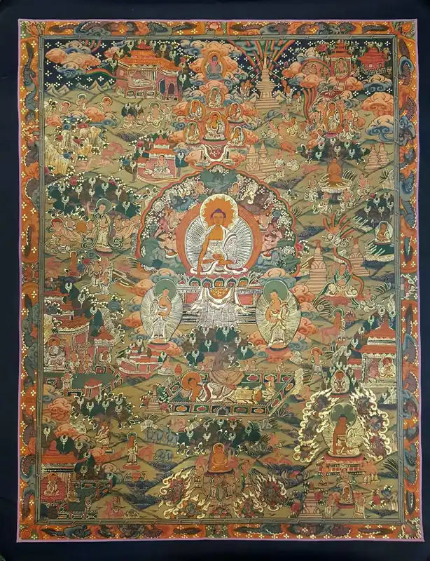 Thangka historique – Vie du Bouddha